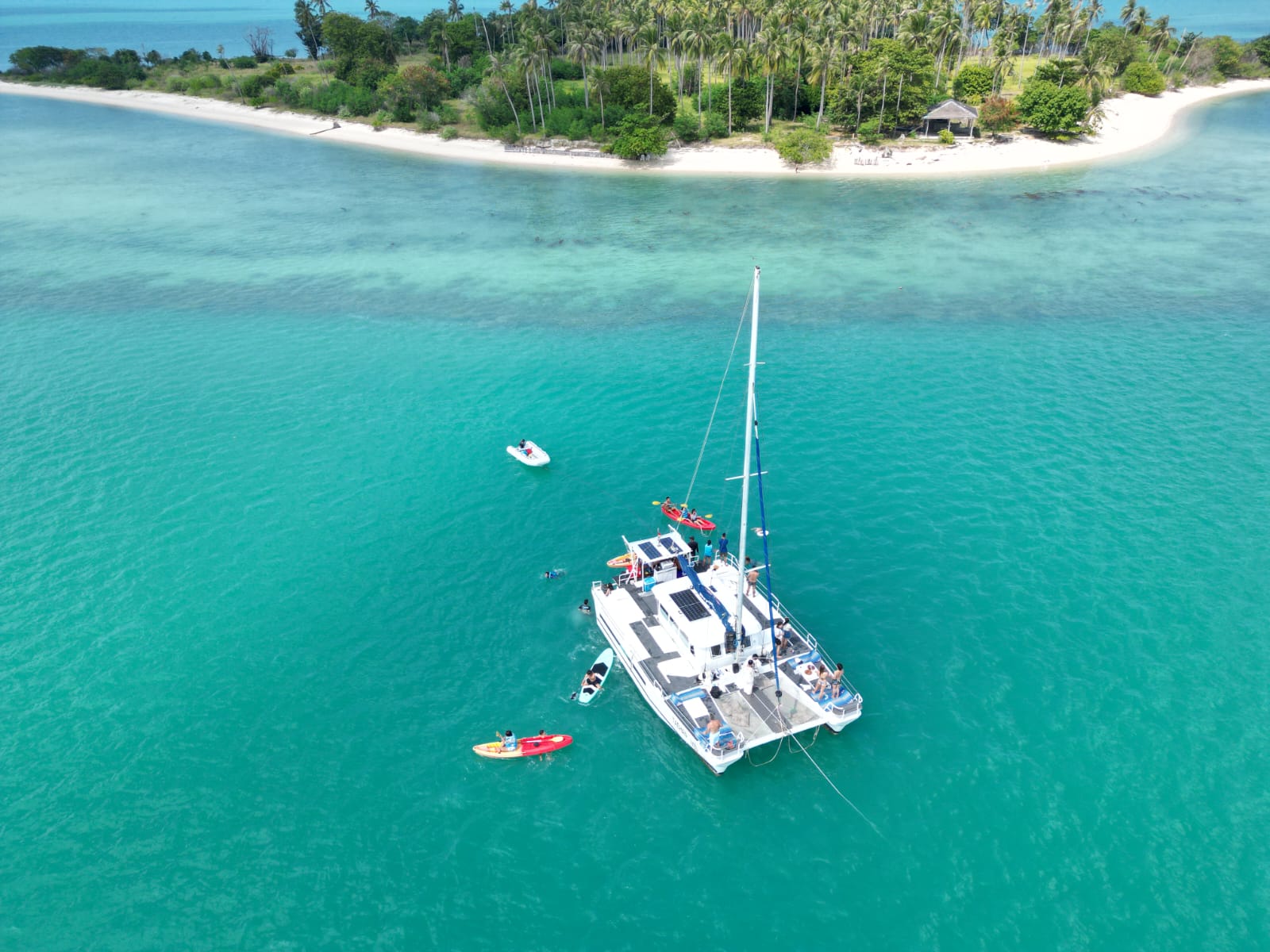 Spacious deck of 46-foot luxury catamaran